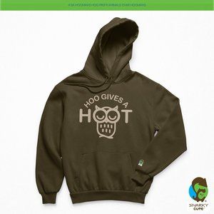 Who Gives a Hoot Owl Fleece Pullover Hoodie BROWN